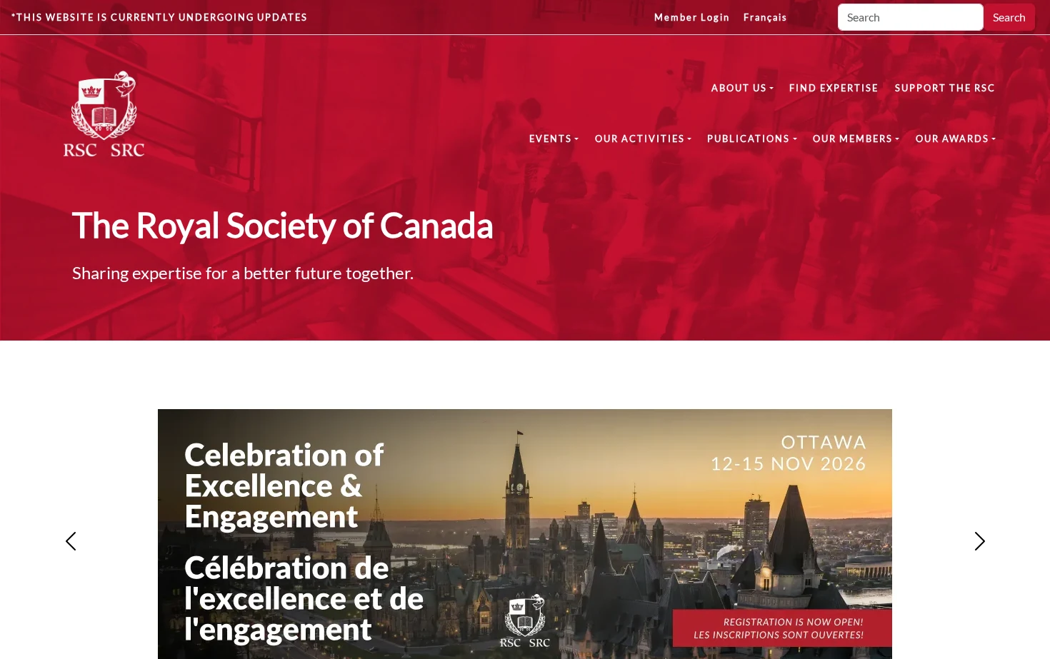 The Royal Society of Canada 页面快照
